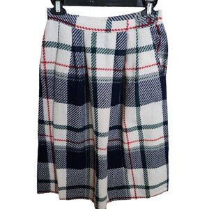 VTG Koret Career Wool Blend Pleated Plaid Skirt‎ 6P Knee Length USA Union Made